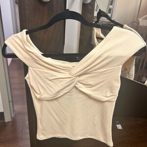 Cream Off-the-shoulder Going-Out Top